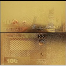 Latvia Letônia LV-5 Fe 100 Latu Folheada a Ouro 24k Fantasia