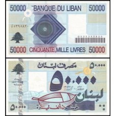 Lebanon Líbano P-82 Fe 50.000 Livres 2001