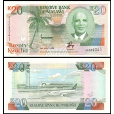 Malawi Malaui P-27 Fe 20 Kwacha 1993 H. K. Banda