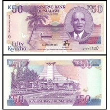 Malawi Malaui P-28b Fe 50 Kwacha 1994 H. K. Banda