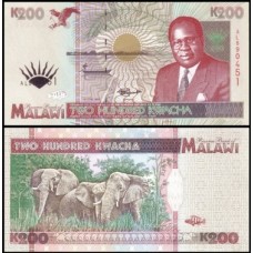 Malawi Malaui P-35a Fe 200 Kwacha 1995 Bakili Muluzi