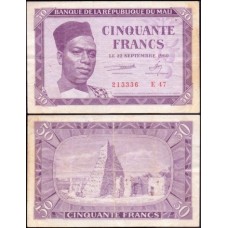 Mali P-1 Mbc 50 Francs 1960 Modibo Keïta Mali P-1 Mbc 50 Francs 1960 Modibo Keïta