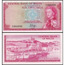 Malta P-28 Fe 10 Shillings ND (1968)