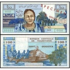 Mauritânia P-1s Fe 100 Ouguyia 1973 Spécimen
