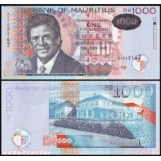 Mauritius Ilhas Maurício P-59c Fe 1.000 Rupees 2007 Gaëtan Duval