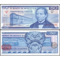 México P-65a Fe 50 Pesos 1973 Série BV
