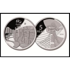 Brasil 5 Reais 2014 P-757 Prata Fc Estojo Oficial C/Certificado Bossa Nova