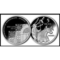 Brasil 5 Reais 2014 P-753 Prata Fc 2014 Estojo Oficial C/Certificado UNESCO São Luís