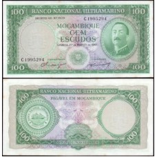 Mozambique Moçambique P-109a.1 S/Fe 100 Escudos 1961