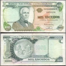 Mozambique Moçambique P-115a.2 Mbc/S 1.000 Escudos 1972