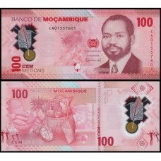 Mozambique Moçambique P-157a Fe 100 Meticais 2024 Samora Machel Polímero