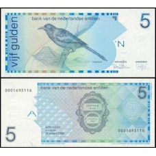 Netherlands Antilles Antilhas Holandesas P-22a Fe 5 Gulden 1986