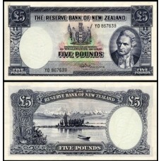 New Zealand Nova Zelândia P-160d S/Fe 5 Pounds ND (1967)
