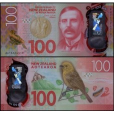 New Zealand Nova Zelândia P-195a Sob 100 Dollars 2016 Ernest Rutherford Polímero