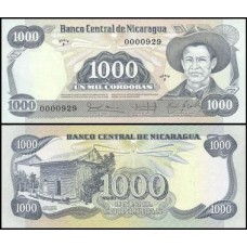 Nicarágua P-143 Fe 1.000 Córdobas 1984 Augusto César Sandino