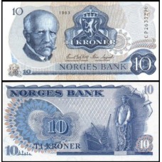 Norway Noruega P-36c.6 Fe 10 Kroner 1983