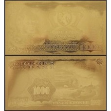 Norway Noruega NO-01 Fe 1.000 Kroner Folheada a Ouro Fantasia