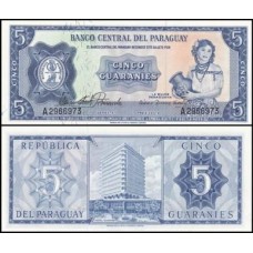 Paraguay Paraguai P-194 Fe 5 Guaranies 1963 (Lei1952) Escassa