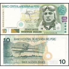 Peru P-179a Fe 10 Nuevos Soles 2005 Quiñones