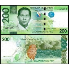 Philippines Filipinas P-223b.1 Fe 200 Piso 2020 Diosdado Macapagal