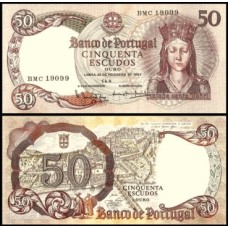 Portugal P-168a.1 S/Fe 50 Escudos 1964 Rainha Santa Isabel