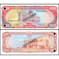 República Dominicana P-124a.3s Fe 1.000 Pesos Oro 1981 Spécimen