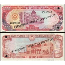 República Dominicana P-158cs Fe 1.000 Pesos Oro 1998