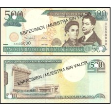 República Dominicana P-162s Fe 500 Pesos Oro 2000