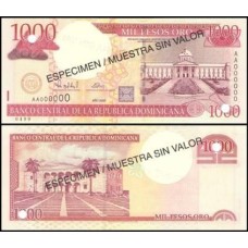 República Dominicana P-163s Fe 1.000 Pesos Oro 2000 Specimen