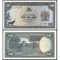 Rhodesia Rodésia P-33i Fe 10 Dollars 1975