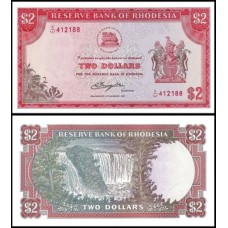 Rhodesia Rodésia P-35c Fe 2 Dollars 1977