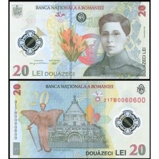 Romania Romênia P-119Aa Fe 20 Lei 2021 Ecaterina Teodoroiu Polímero