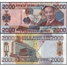 Sierra Leone Serra Leoa P-26c.2 Fe 2.000 Leones 2006 Wallace-Johnson
