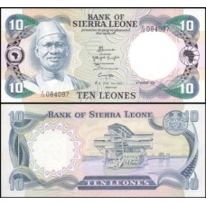 Sierra Leone Serra Leoa P-8c Fe 10 Leones 1984 Siaka Stevens