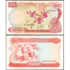 Singapore Cingapura P-3a S/Fe 10 Dollars ND (1967)