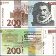 Slovenia Eslovênia P-15c Fe 200 Tolarjev 2001 Jacobus Gallus