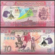 Solomon Islands Ilhas Salomão P-39a Fe 10 Dollars 2023 Polímero