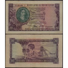 South Africa África do Sul P-108a Mbc 20 Rand ND (1961) Jan van Riebeeck