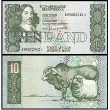 South Africa África do Sul P-120d S/Fe 10 Rand ND (1985) Jan Van Riebeeck