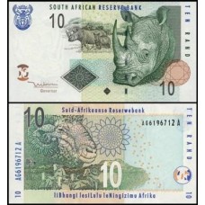 South Africa África do Sul P-128a Fe 10 Rand 2005