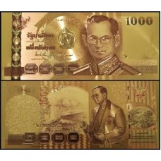 Thailand Tailândia TH-3c Fe 1.000 Baht 2005 Folheada a Ouro 24k Color Fantasia