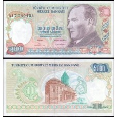 Turkey Turquia P-196A Fe 5.000 Lira 1981