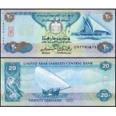 U A E  Emirados Árabes P-21b Fe 20 Dirhams 2000
