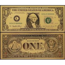 Usa Estados Unidos US-15c Fe 1 Dollar Folheada a Ouro 24k Color 