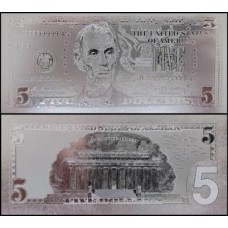 Usa Estados Unidos US-37 Fe 5 Dollars Folheada a Prata Fantasia 