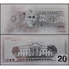 Usa Estados Unidos US-39 Fe 20 Dollars Folheada a Prata Fantasia 