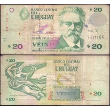 Uruguay Uruguai P-74a Bc 20 Pesos Uruguayos 1994