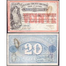 Uruguay Uruguai P-S482 Sob 20 Pesos 1868