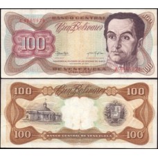 Venezuela P-55a Mbc 100 Bolívares 1972 Simón Bolívar