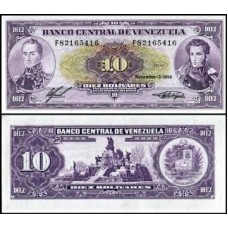 Venezuela P-62a Fe 10 Bolívares 1988